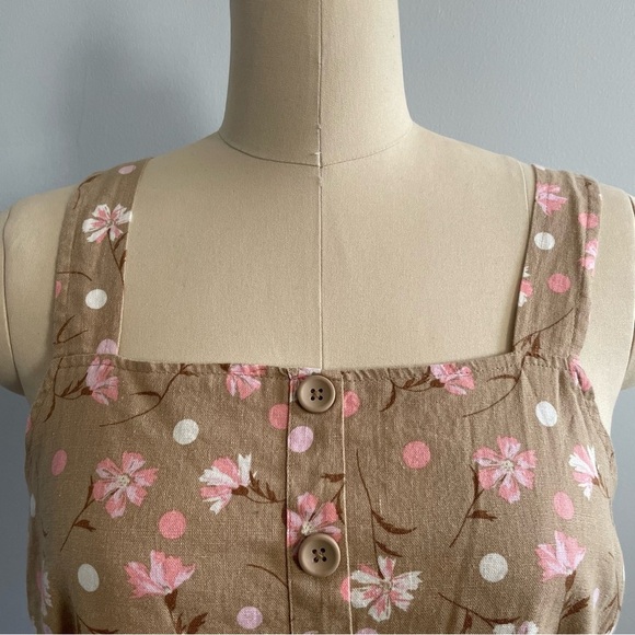 BP x Nordstrom Rack Floral Crop Top- Linen- Tan- Size XL- NWOT - Picture 3 of 6